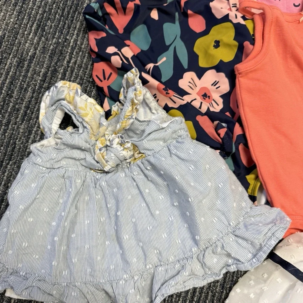 18 Mo Baby Girl Clothing Lot 9‎ Pcs Mixed Brands Carters Nike 4th July Lobster